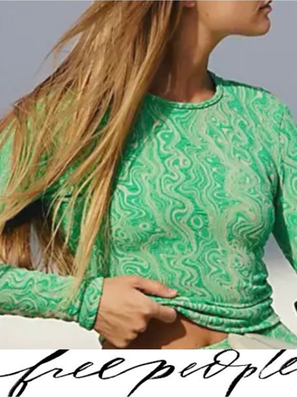 Free People x Seea Palomar Crop Rash Guard Top❤️ NWOT Size Small Bodycon